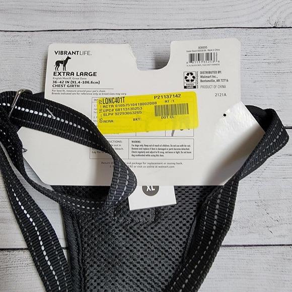 Vibrant Life Flex Knit Dog Harness Reflective Black And White Size XL - Picture 6 of 8